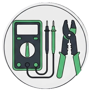 A multimeter and a pair of wire strippers